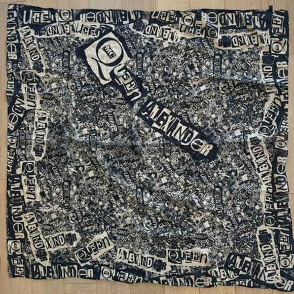 Alexander McQueen Grafitti Print Silk Scarf - Picture 2 of 4